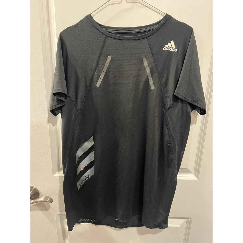 Adidas Mens Running T-Shirt HEAT.RDY Ventilated Mesh Black Size S